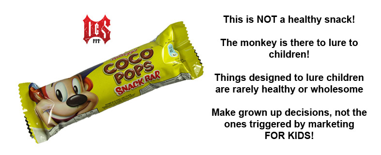 This is NOT a healthy snack! The monkey is there to lure to children! Things designed to lure children are rarely healthy or wholesome Make grown up decisions, not the ones triggered by marketing FOR KIDS!