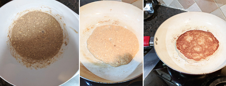Pancake Prep and Cook - mix ingredients in a bowl, cook in a hot pan